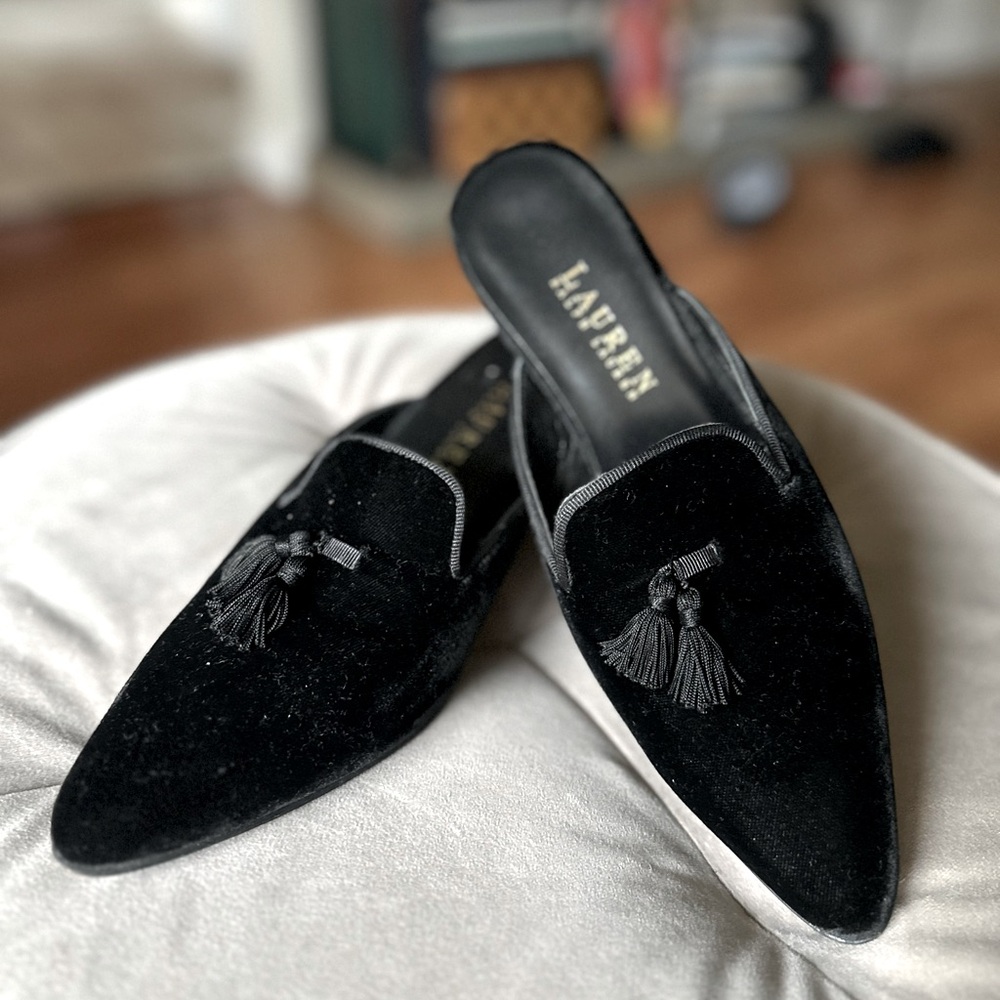 Ralph Lauren Black Velvet Shoes
